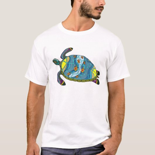 Psychedelic zee schildpad T-shirt (Voorkant)