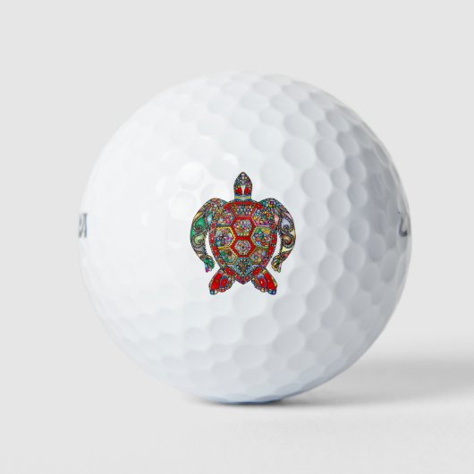 Psychedelic Zee Turtle Art Golfballen (Voorkant)