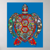 Psychedelic Zee Turtle Art Poster (Voorkant)