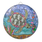 Psychedelic Zee Turtle Seahorse Art Dartbord (Voorkant)