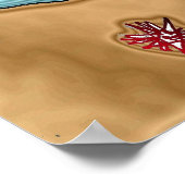 Psychedelic Zee Turtle Seahorse Art keramische Teg Poster (Hoek)