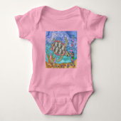 Psychedelic Zee Turtle Seahorse Art Romper (Voorkant)