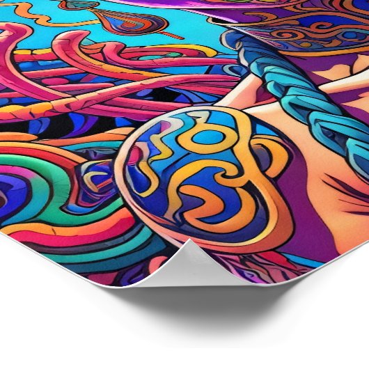 Psychedelic zeg wat! Kunst Poster (Hoek)