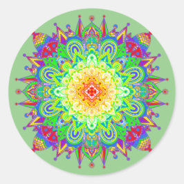 Psychedelic Zen Mandala Abstracte Art Classic Roun Ronde Sticker