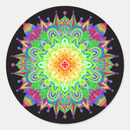 Psychedelic Zen Mandala Abstracte Art Classic Roun Ronde Sticker