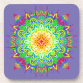 Psychedelic Zen Mandala Abstracte kunst Bier Onderzetter (Voorkant)