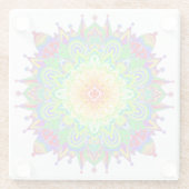 Psychedelic Zen Mandala Abstracte kunst Glazen Onderzetter (Achterkant)