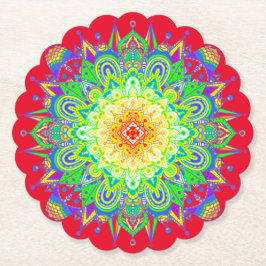 Psychedelic Zen Mandala Abstracte kunst Kartonnen Onderzetters