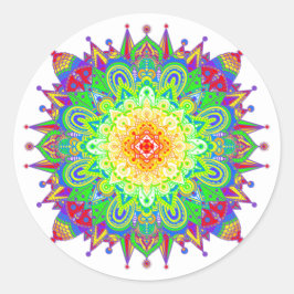 Psychedelic Zen Mandala Abstracte kunst Ronde Sticker
