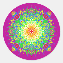 Psychedelic Zen Mandala Abstracte kunst Ronde Sticker