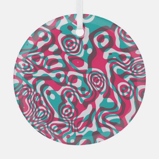 Psychedelic zuur naadloze funky achtergrond. glas ornament (Voorkant)