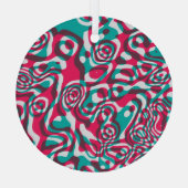 Psychedelic zuur naadloze funky achtergrond. glas ornament (Achterkant)
