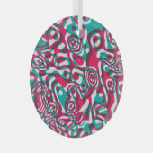 Psychedelic zuur naadloze funky achtergrond. glas ornament (Voorkant Rechts)