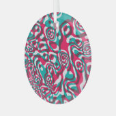 Psychedelic zuur naadloze funky achtergrond. glas ornament (Voorkant links)