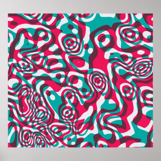 Psychedelic zuur naadloze funky achtergrond. poster (Voorkant)
