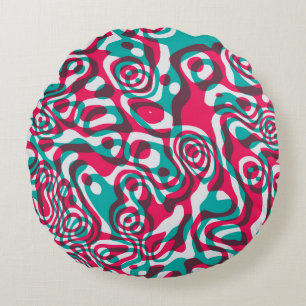 Psychedelic zuur naadloze funky achtergrond. rond kussen