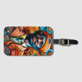Psychedelica Abstract Afro-Amerikaans Man Bagagelabel (Voorkant (horizontaal))