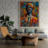 Psychedelica Abstract Afro-Amerikaans Man Poster