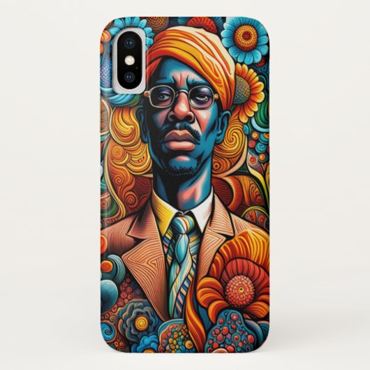 Psychedelica Abstract Afro-Amerikaanse Man Case-Mate iPhone Case (Achterkant)