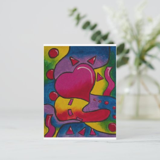 psychedelicHeart Briefkaart (Staand voorkant)