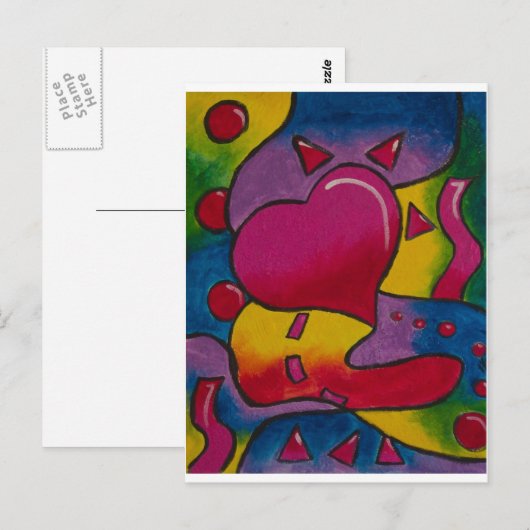 psychedelicHeart Briefkaart (Voorkant / Achterkant)