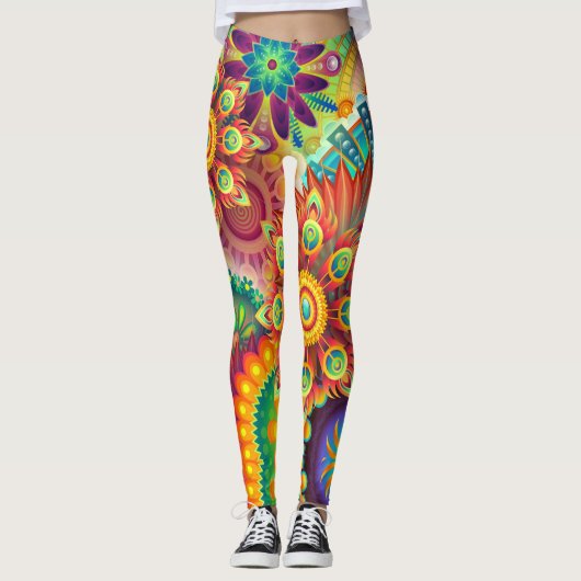 psychedelinezuur meditatie gym yoga leggings (Voorkant)