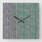 Psychedelisch Abstract Golfpatroonontwerp 1304 Vierkante Klok (Voorkant)