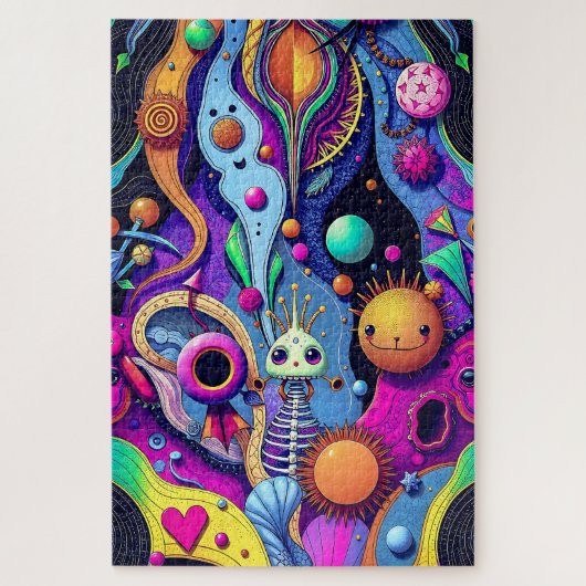 Psychedelisch Abstract - grillige Dreamscape Art Legpuzzel (Verticaal)