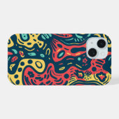 Psychedelisch Abstract iPhone 15 Case (Achterkant horizontaal)