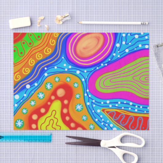 psychedelisch abstract tissuepapier (Craft)