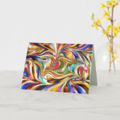 Psychedelisch abstract wenskaart kaart (Gele Bloem)