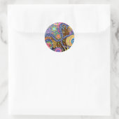 Psychedelisch abstracte patroon ronde sticker (Tas)