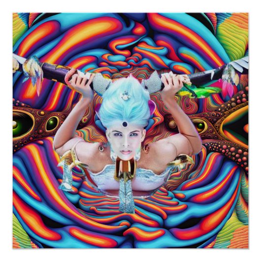 Psychedelisch astraal vlak perfect poster (Voorkant)