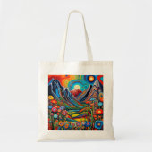 Psychedelisch berglandschap 4 tote bag (Voorkant)