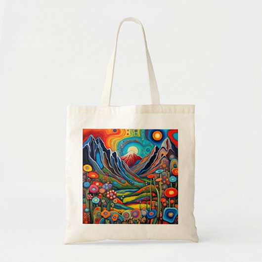 Psychedelisch berglandschap 4 tote bag (Voorkant)