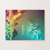 Psychedelisch berglandschap onder de sterren legpuzzel (Horizontaal)