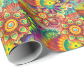 Psychedelisch bloemenpatroon cadeaupapier (Rol Hoek)