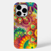 Psychedelisch bloemenpatroon Case-Mate iPhone case (Achterkant)