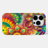 Psychedelisch bloemenpatroon Case-Mate iPhone case (Achterkant (horizontaal))