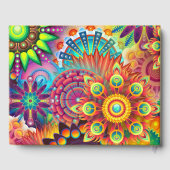 Psychedelisch bloemenpatroon gastenboek (Achterkant)