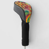 Psychedelisch bloemenpatroon golfheadcover (Schuin)
