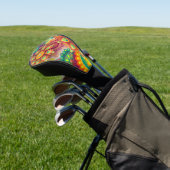 Psychedelisch bloemenpatroon golfheadcover (Insitu)
