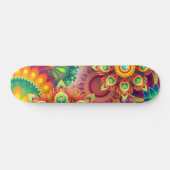 Psychedelisch bloemenpatroon persoonlijk skateboard (Horizontaal)