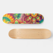 Psychedelisch bloemenpatroon persoonlijk skateboard (Horizontaal)