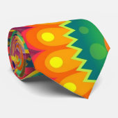 Psychedelisch bloemenpatroon stropdas (Opgerold)