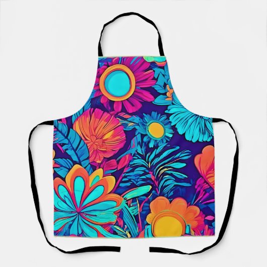 Psychedelisch bloemtapijt schort (Voorkant)