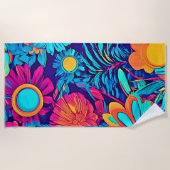 Psychedelisch bloemtapijt strandlaken (Voorkant)