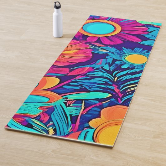 Psychedelisch bloemtapijt yogamat (In situ)
