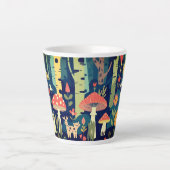 Psychedelisch bosontwerp latte mok (Voorkant)