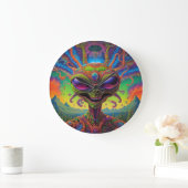 Psychedelisch buitenaards portret grote klok (Huis)